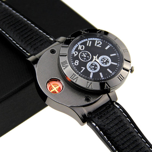 Watch with built in cigarette lighter