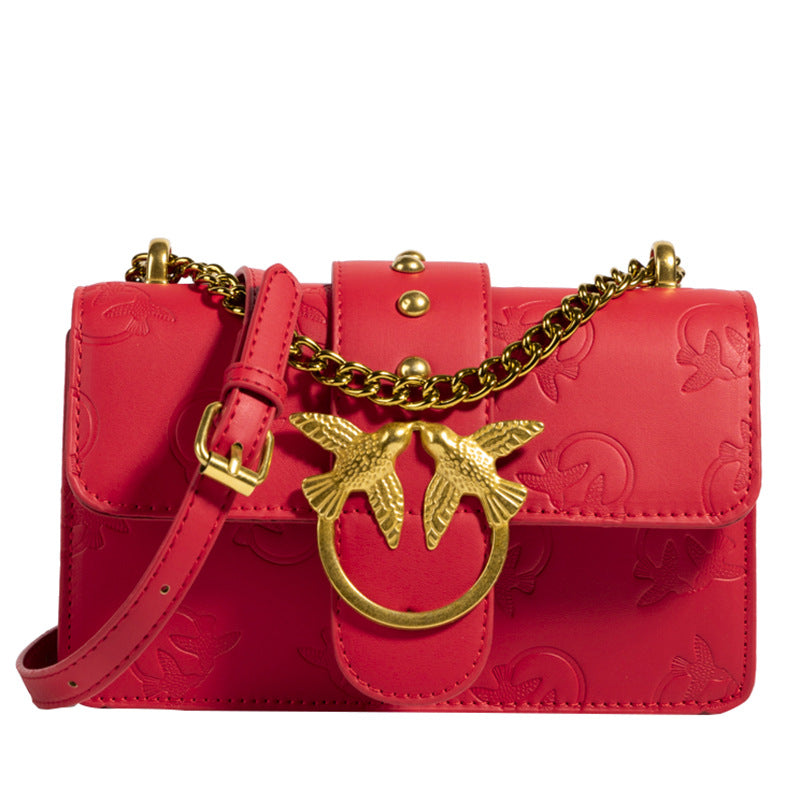 Fashion Solid Color Square Magnetic Buckle Shoulder Bag