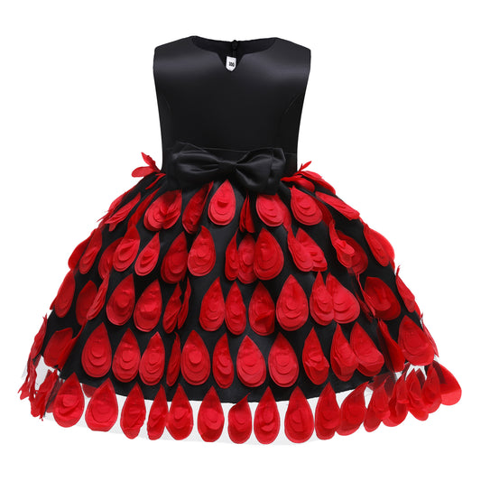 Satin dress with tear drops