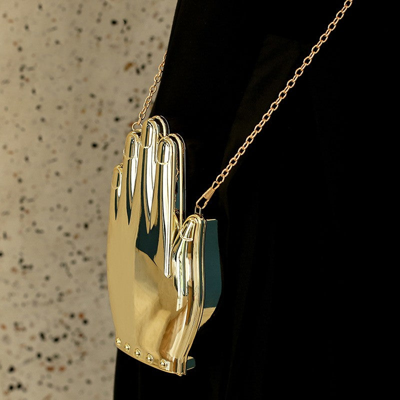 Cute Solid Color Hand Lock clasp Shoulder Bag Chain Bag