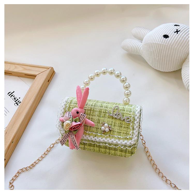 Fashion Animal Pearls Square Zipper Crossbody Bag