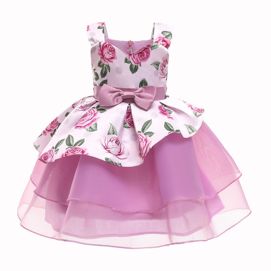 Printed puffy Princess Dress