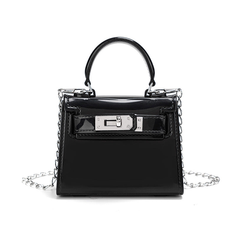 Cute Solid Color Square Lock clasp Jelly Bag