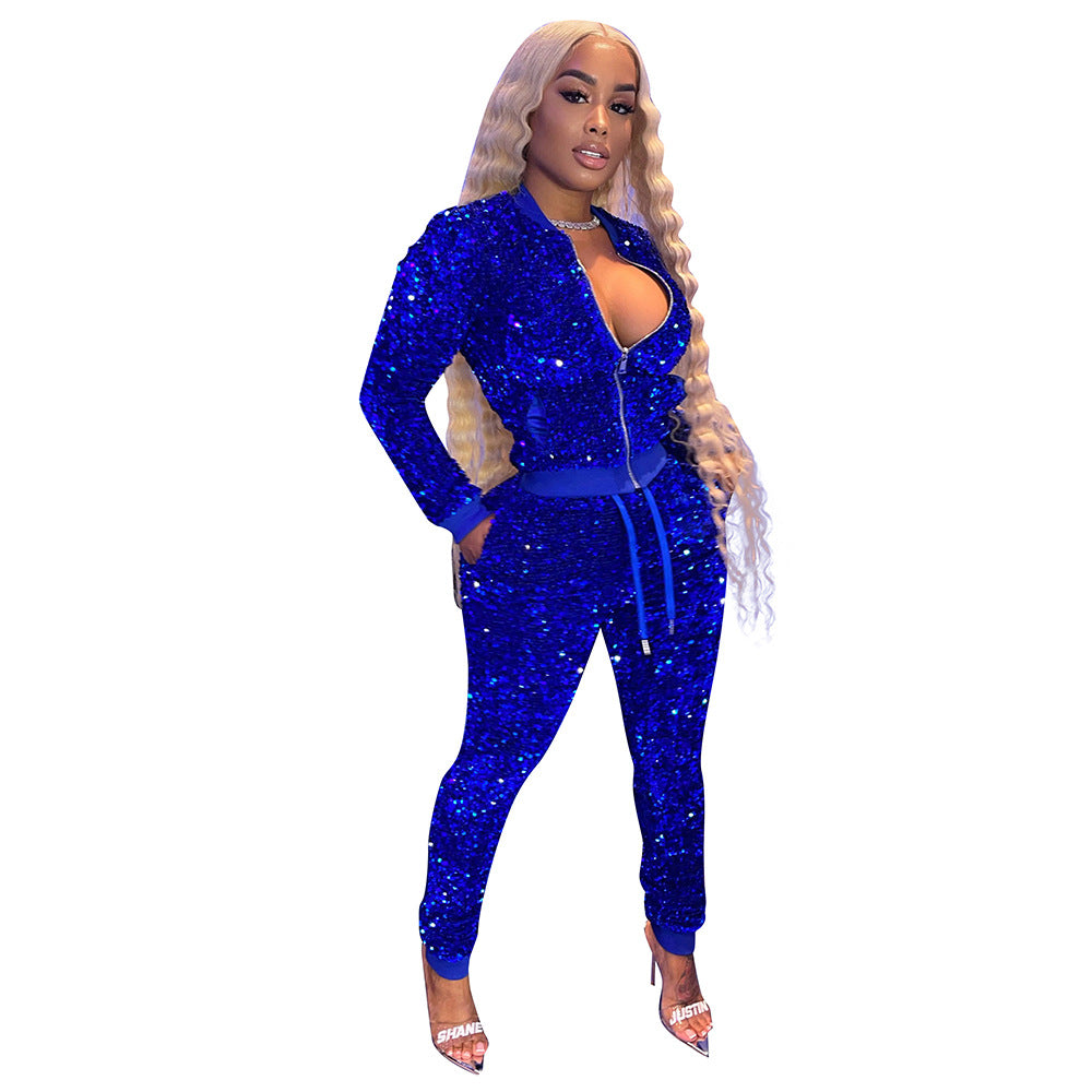 Sequin Jogger Suit