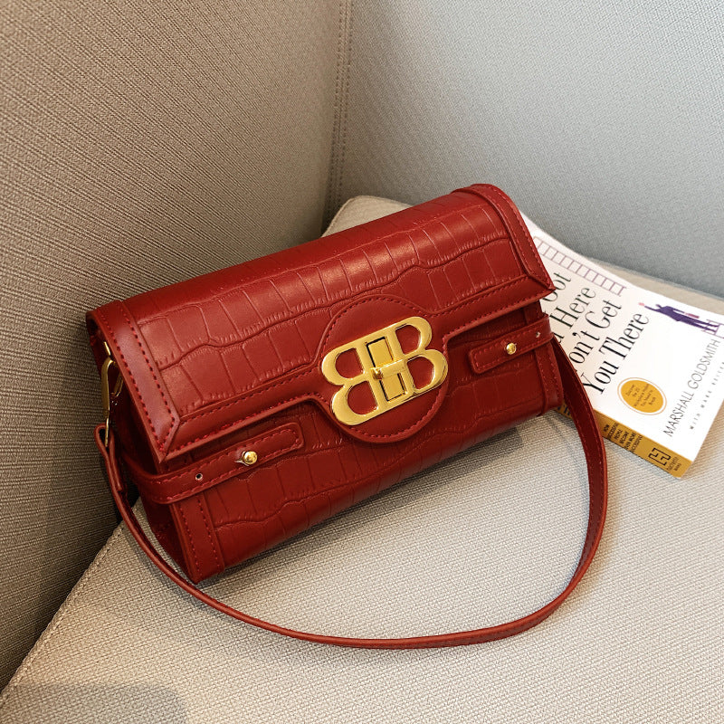 Fashion Crocodile Square Flip Cover Crossbody Bag