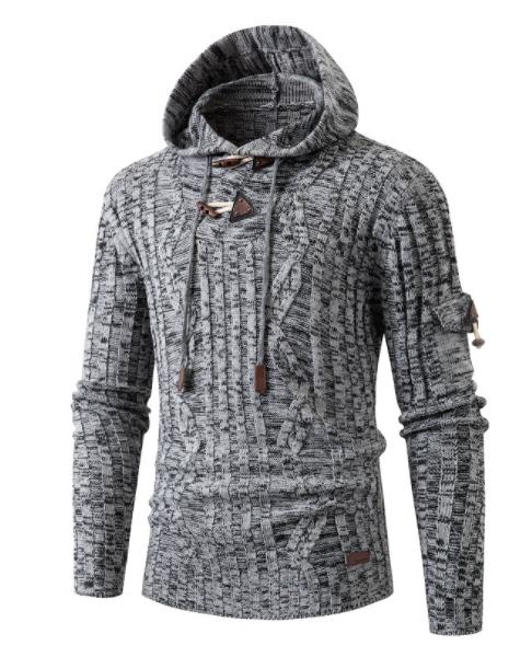 Hooded Sweater with Leather buckles