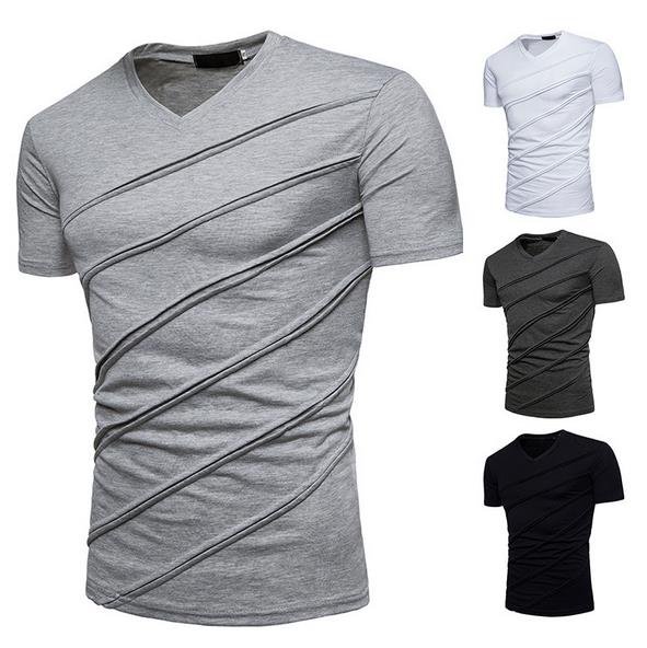 Men's Sexy V-neck T-shirt - Slim Fit