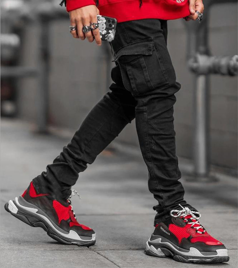 Skinny jeans with side pockets