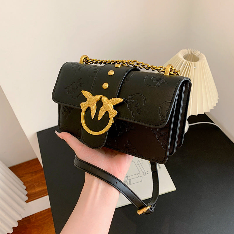 Fashion Solid Color Square Magnetic Buckle Shoulder Bag