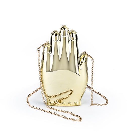 Cute Solid Color Hand Lock clasp Shoulder Bag Chain Bag