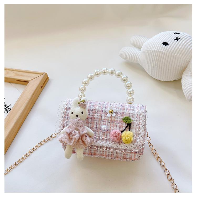 Fashion Animal Pearls Square Zipper Crossbody Bag