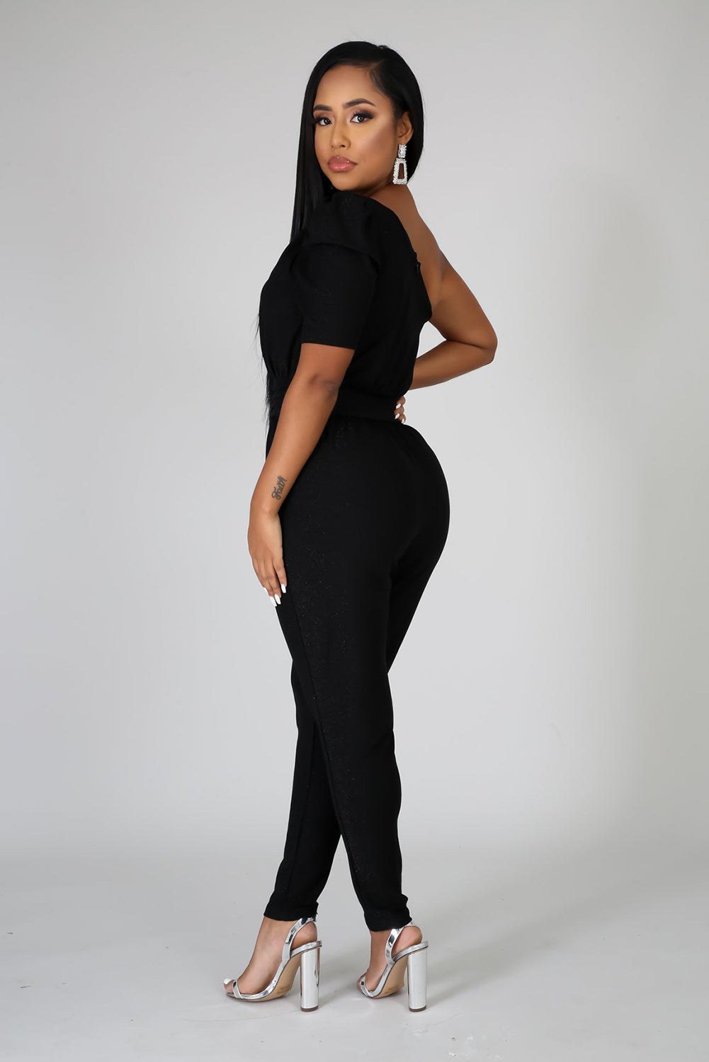 Black One Shoulder Jumpsuit