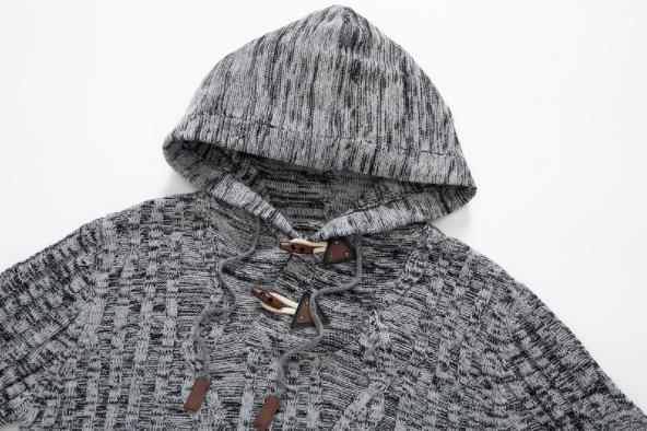 Hooded Sweater with Leather buckles