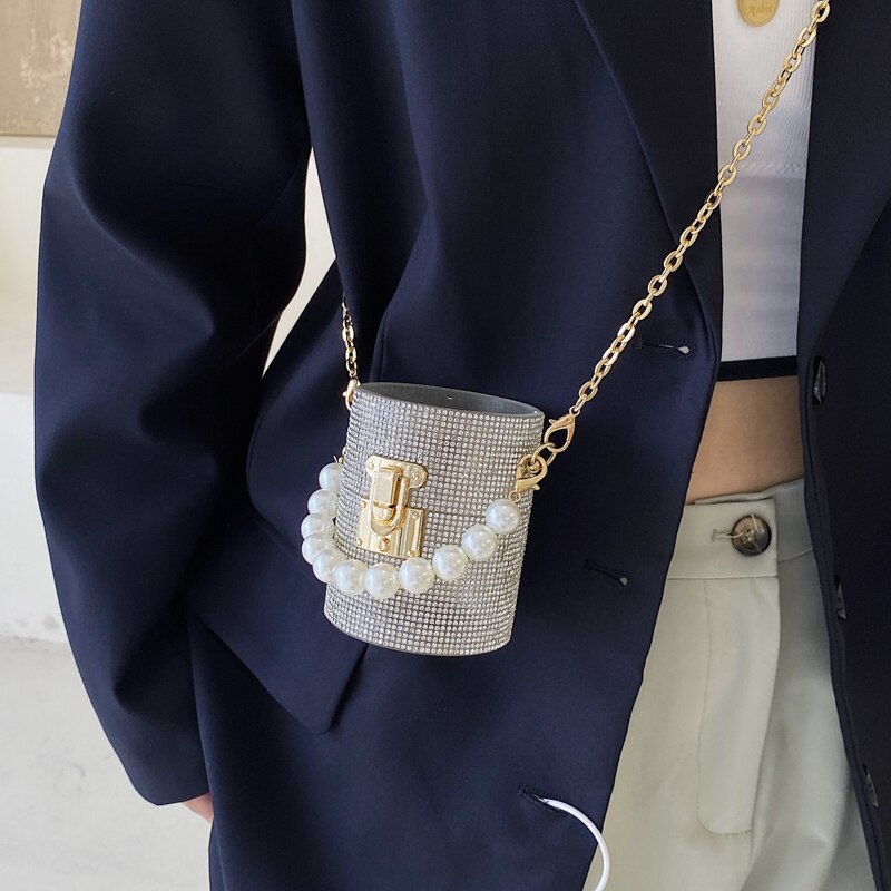 Pearl rhinestone bag