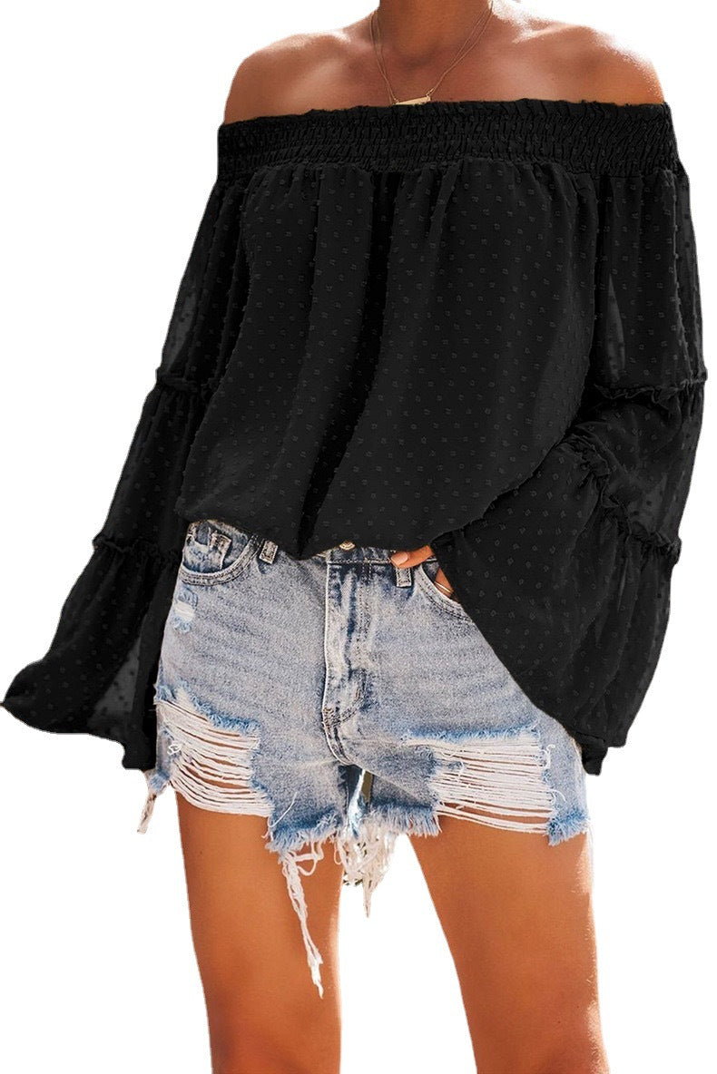 Flared Sleeved, Off-the-shoulder Loose Top