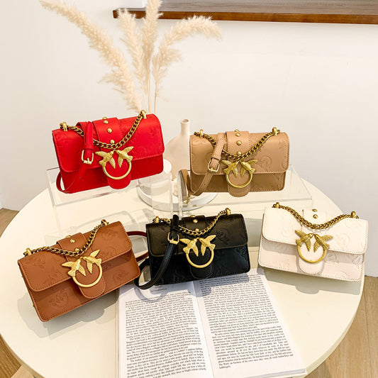 Fashion Solid Color Square Magnetic Buckle Shoulder Bag