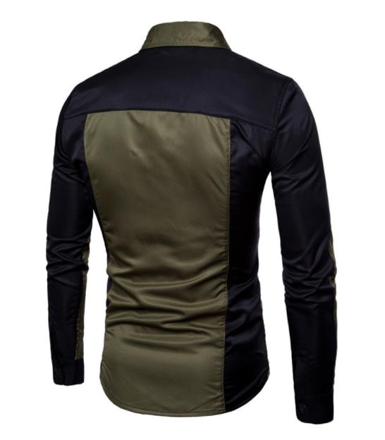 Men's Casual Color Block Shirt