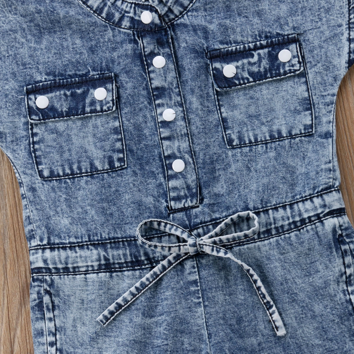 Girl's Denim Jumpsuit