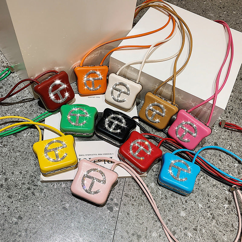 Fashion Solid Color Square Lock clasp Crossbody Bag