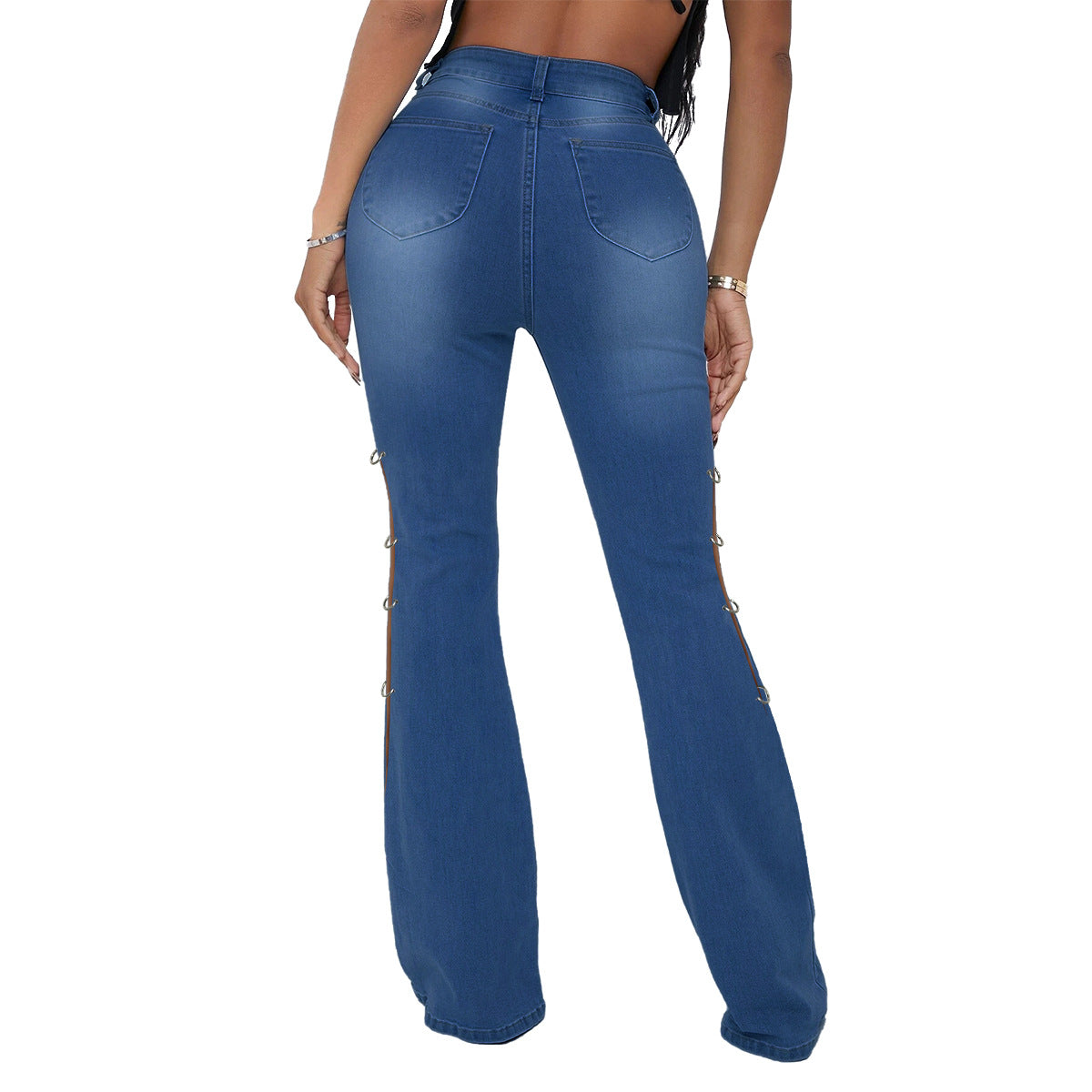Plus size metal decoration jeans  clothing
