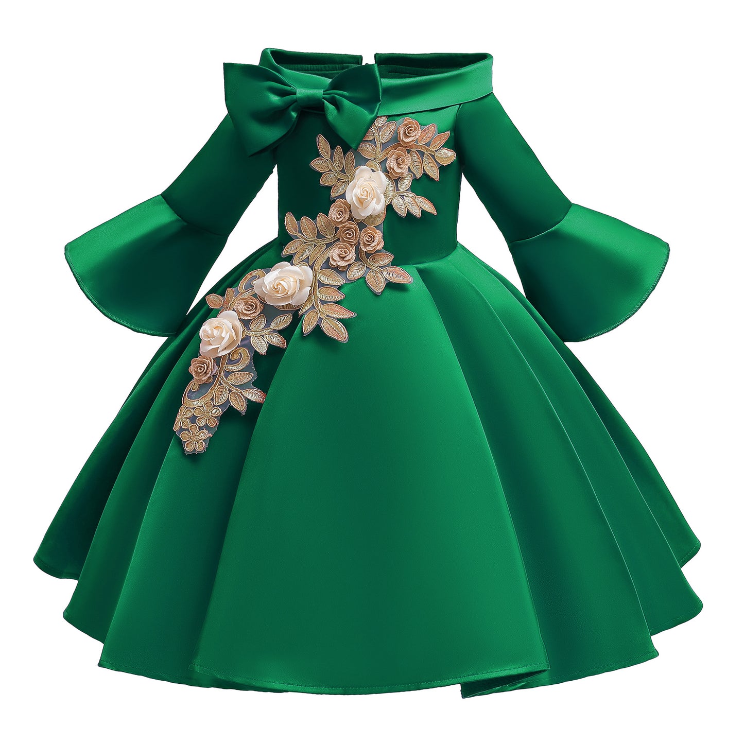 Girl's satin flower girl dress