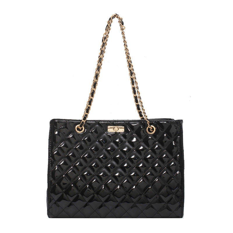 Rhombus shoulder bag with chain Straps