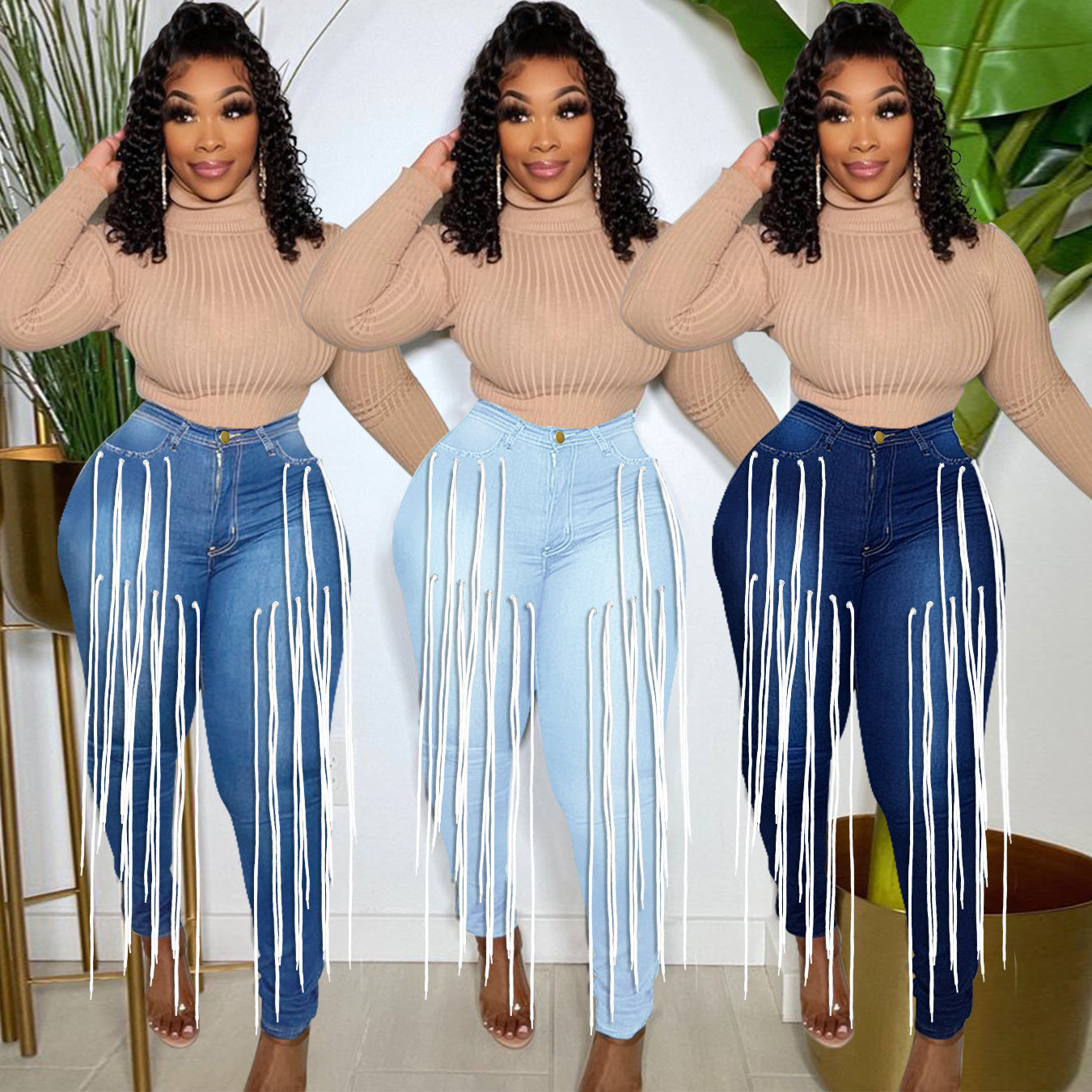 mid stretch bandage draped jeans  clothing
