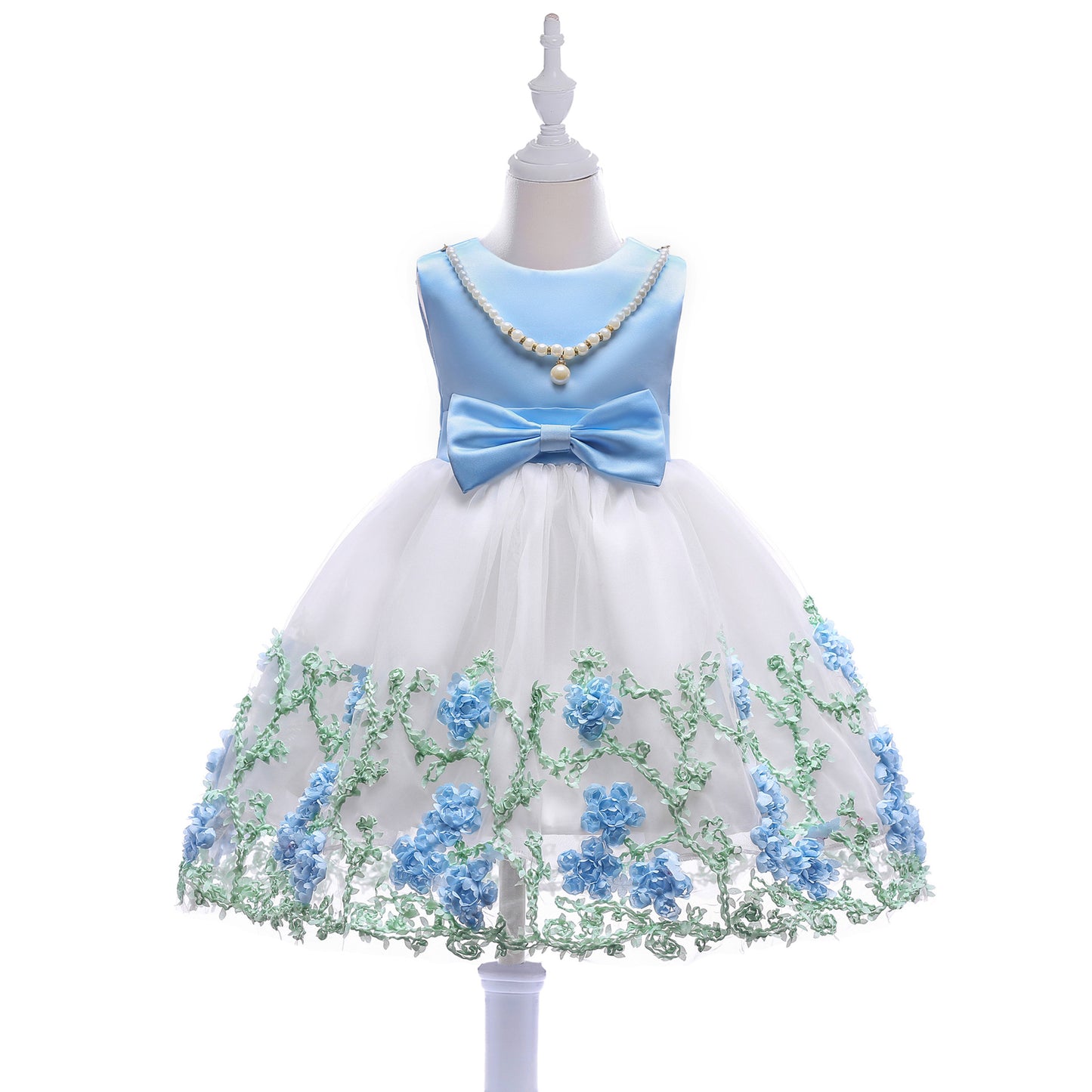 Girls Floral Applique Dress
