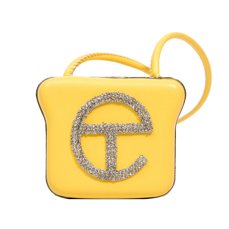 Fashion Solid Color Square Lock clasp Crossbody Bag