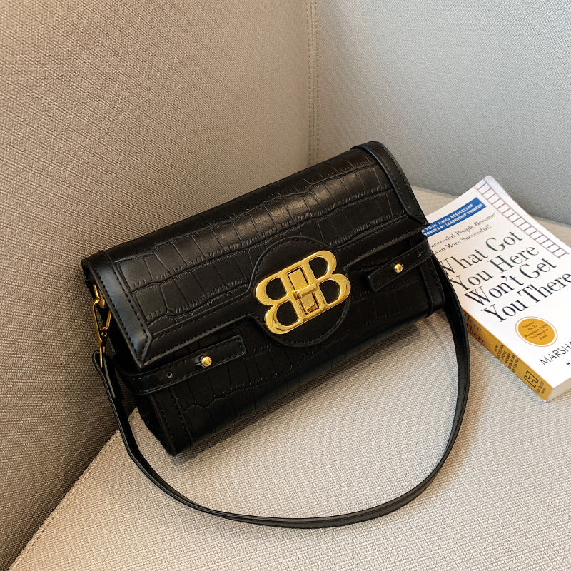 Fashion Crocodile Square Flip Cover Crossbody Bag