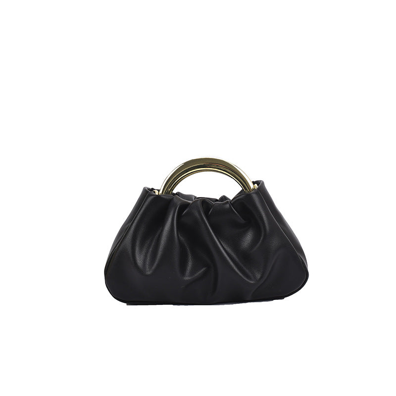 Ruched Purse with gold handles - Small