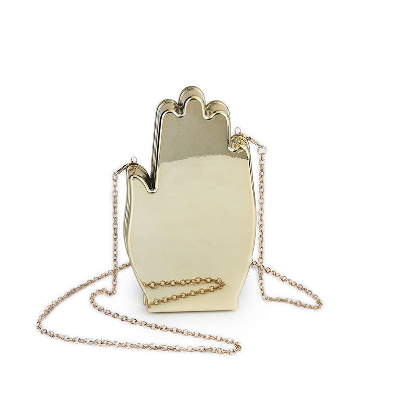 Cute Solid Color Hand Lock clasp Shoulder Bag Chain Bag