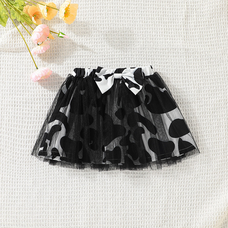 Girls' Summer Fashion One-Shoulder Top Skirt Two-Piece Suit