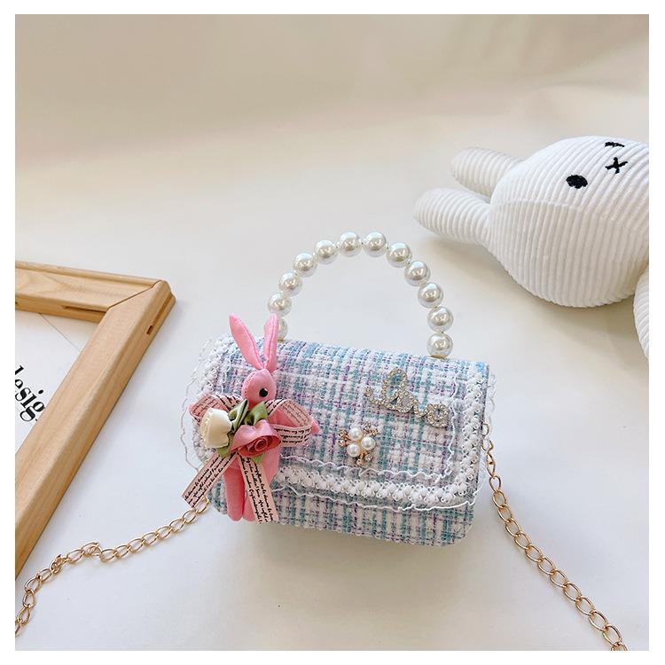 Fashion Animal Pearls Square Zipper Crossbody Bag