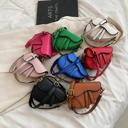 Fashion Solid Color Magnetic Buckle Crossbody Bag