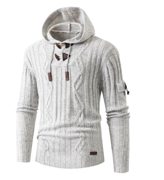 Hooded Sweater with Leather buckles