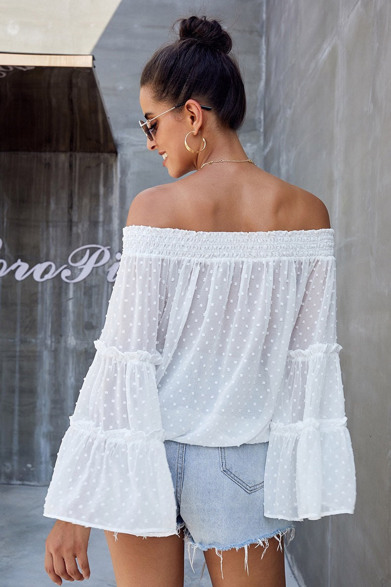 Flared Sleeved, Off-the-shoulder Loose Top