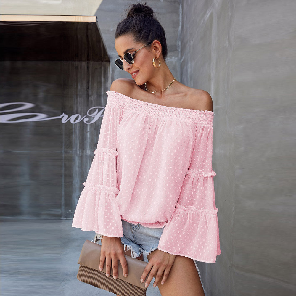Flared Sleeved, Off-the-shoulder Loose Top