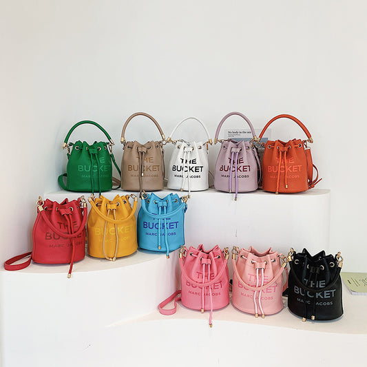 Streetwear Letter Bucket String Bucket Bag