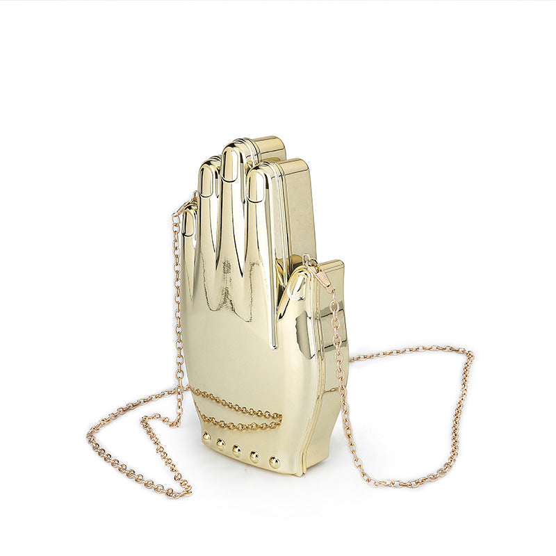 Cute Solid Color Hand Lock clasp Shoulder Bag Chain Bag