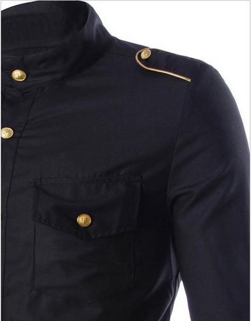 Military Style Slim Fit Shirt