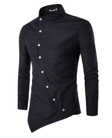 Men's Asymmetric Button Front Shirt