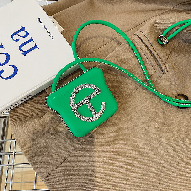 Fashion Solid Color Square Lock clasp Crossbody Bag