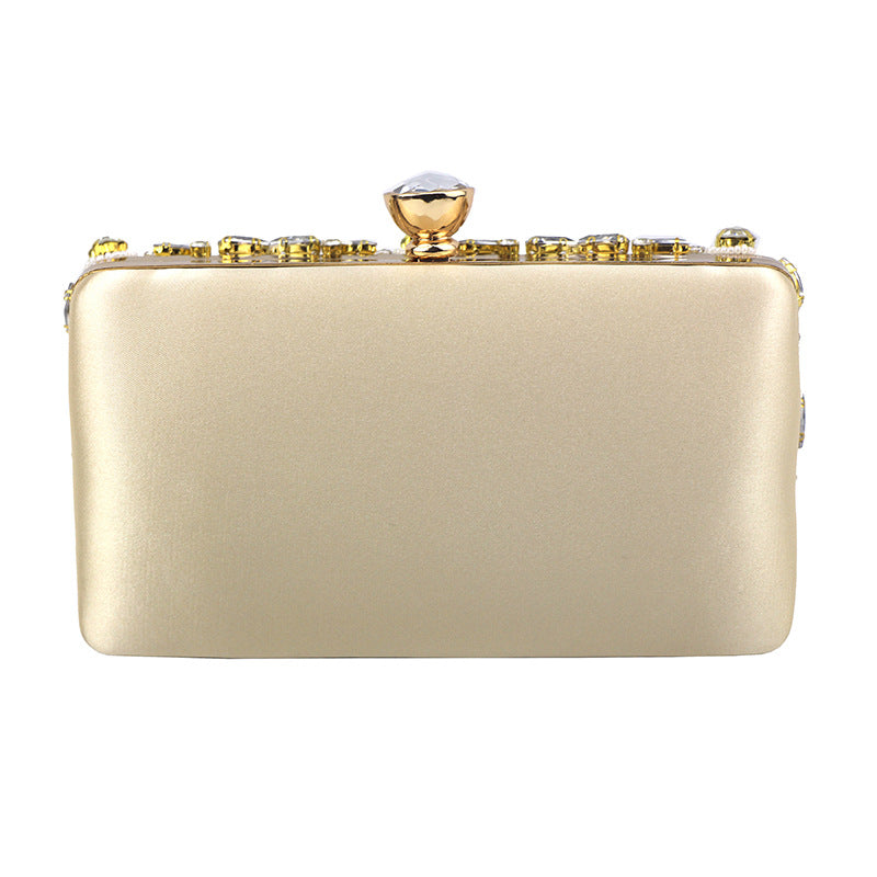 Fashion Geometric Rhinestone Square Lock clasp Evening Bag