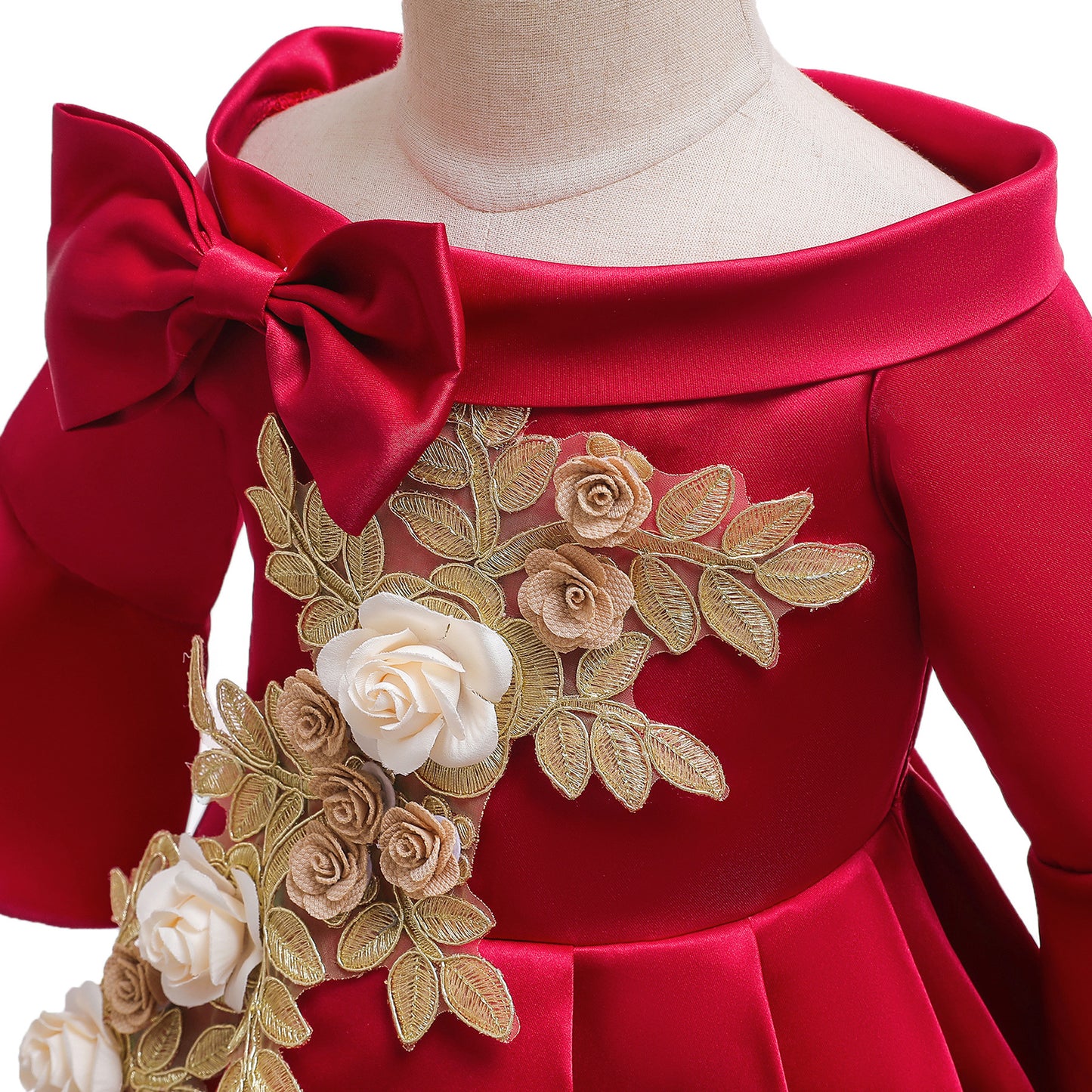 Girl's satin flower girl dress
