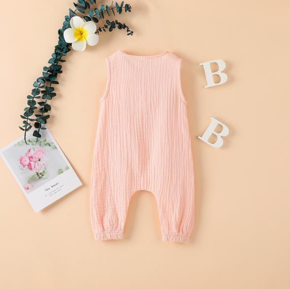 Summer cotton linen 7-color one-piece Khaki sleeveless