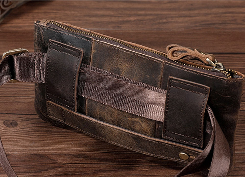 Genuine Leather Men's Fanny Pack/Cross Body Bag
