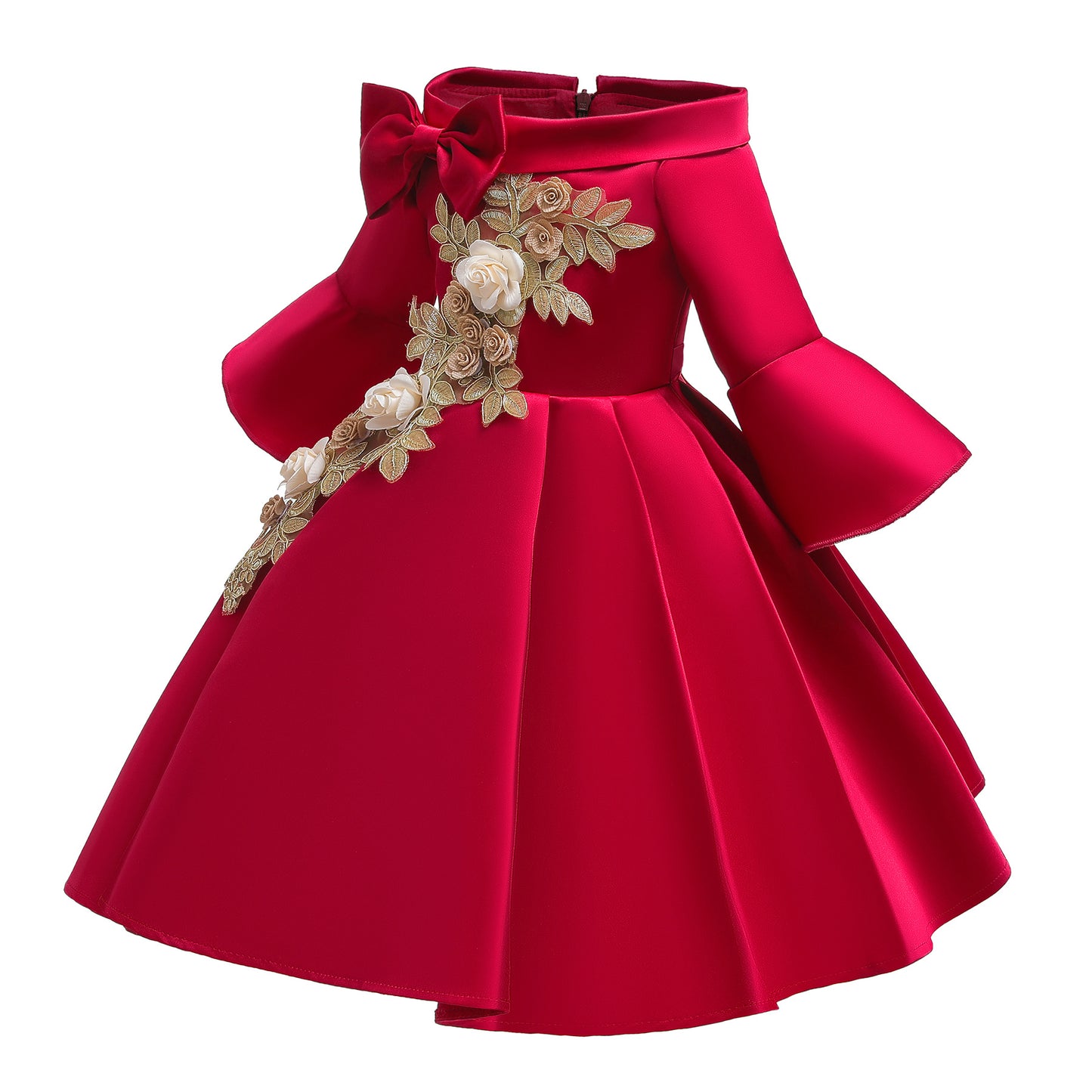 Girl's satin flower girl dress