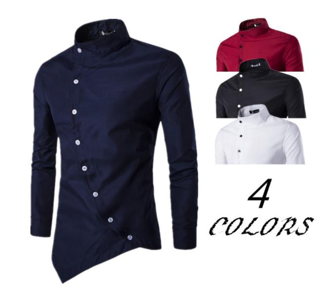 Men's Asymmetric Button Front Shirt