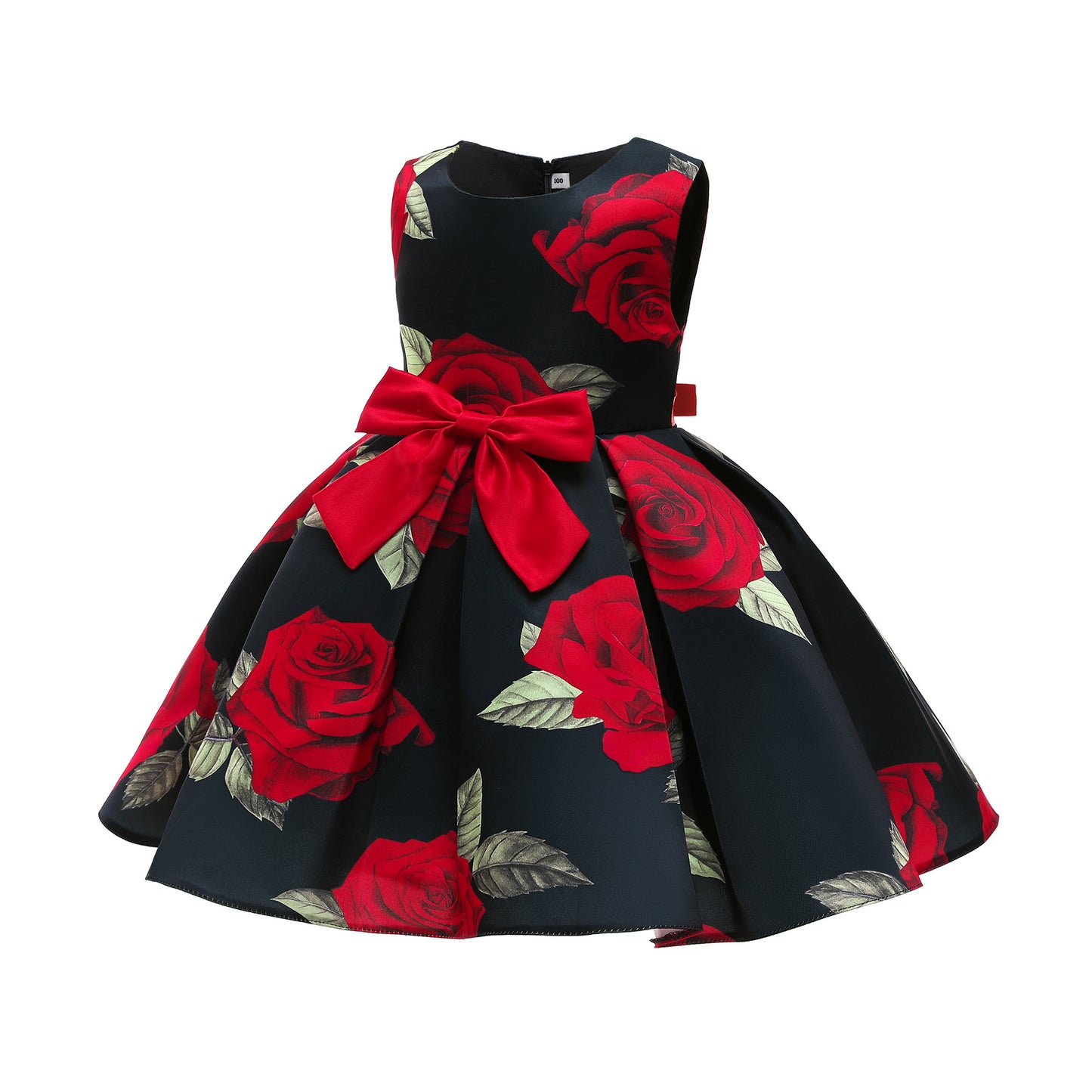 Rose print princess dress